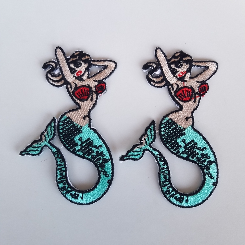 Lot 2 Mermaid Patches iron on fictitious or mythical half-human sea creature New